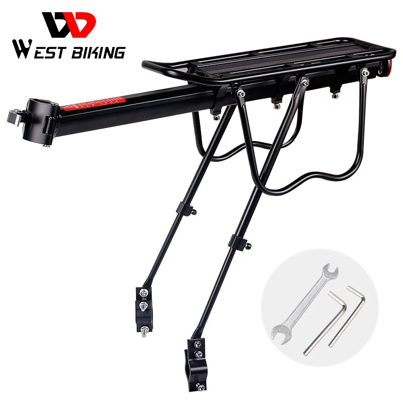 

Deemount Bicycle Luggage Carrier Cargo Rear Rack Shelf Cycling Seatpost Bag Holder Stand for 20-29 Inch Bikes with Install Tools