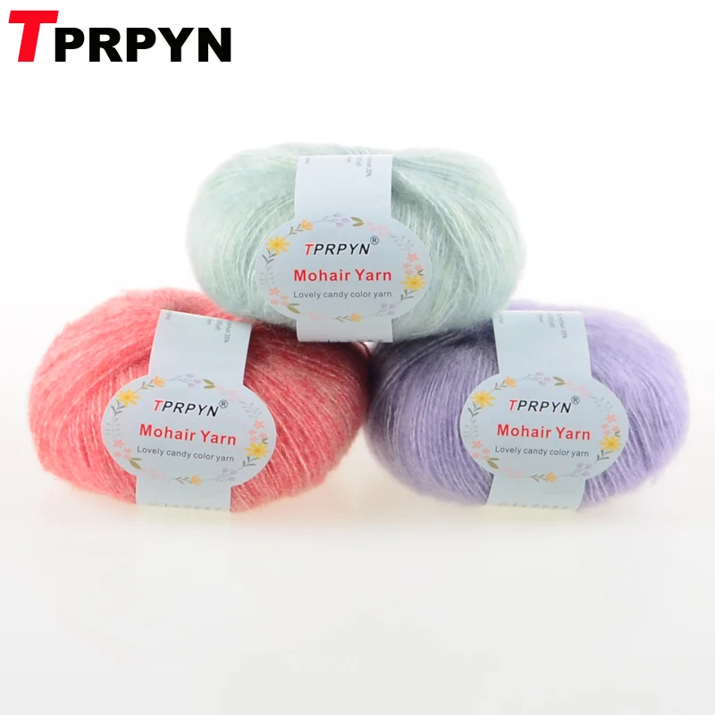 Акриловая мохеровая пряжа TPRPYN, 1 шт. = 25 г, 166 М, для вязания, вязание крючком, шерстяная пряжа для ручного детский, вязаный крючком, нитки для вязания - изображение