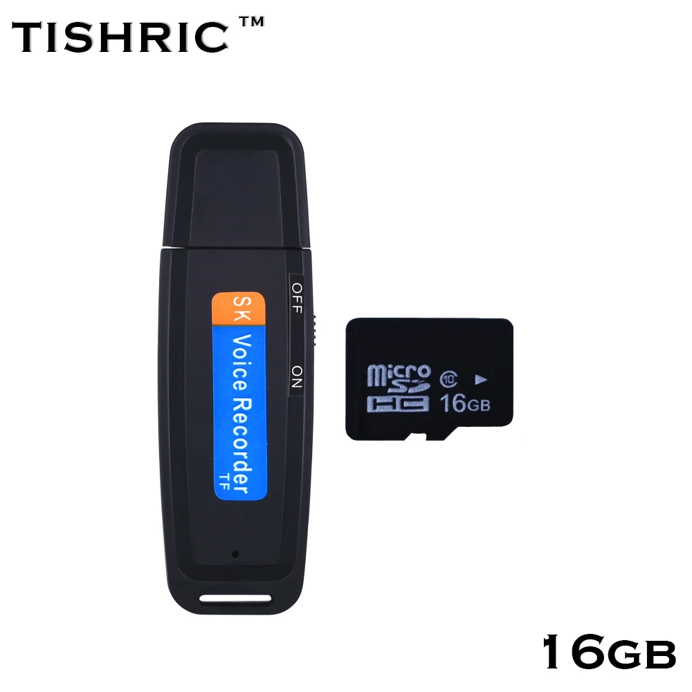 Black with 16gb TISHRIC u-диск мини диктофон ручка цифровой диктофон аудио рекордер флеш-диск USB 2,0 звука для 1-32 ГБ Micro SD TF карты - Цвет: Black with 16gb