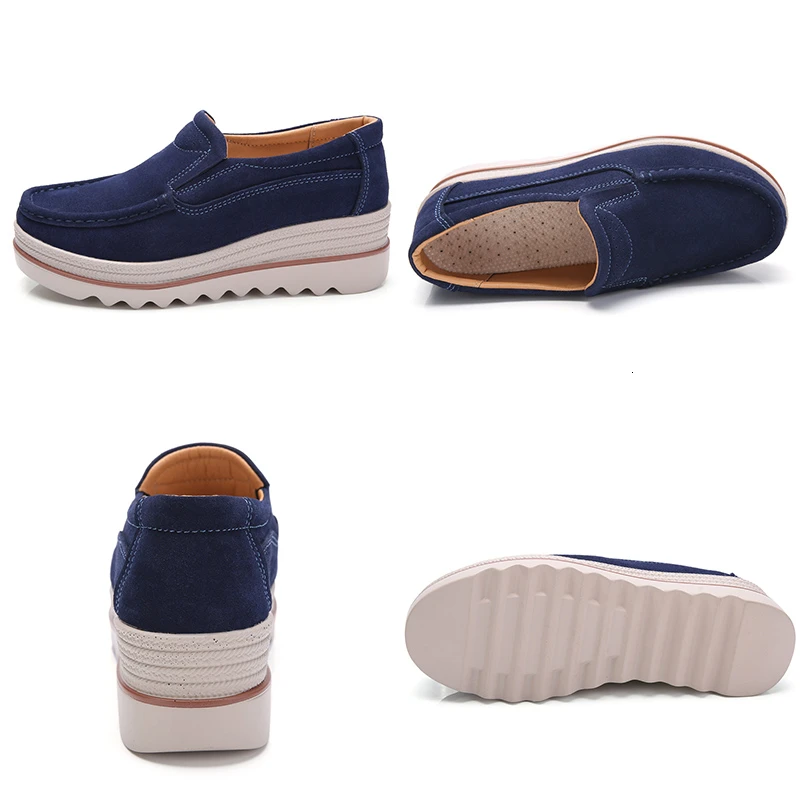 

Height Increasing Black Women Flat Platform Shoes Female Casual Tassel Genuine Cow Leather Swing Shallow Walking Shoes Plus Size