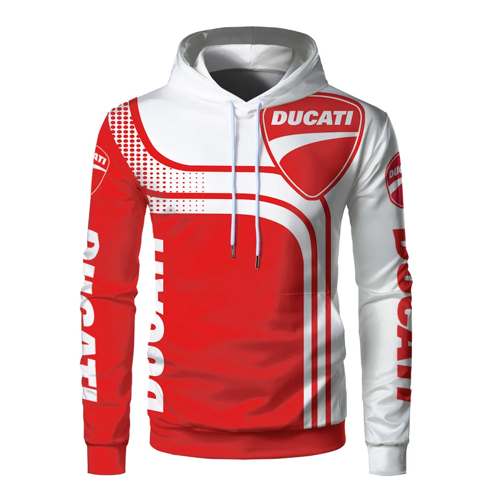 

2021 New Ducati Car Logo 3D Digital Print Mens Hoodies Fashion Zipper Hoodie Hip-hop Harajuku High Quality Plus size Pullover