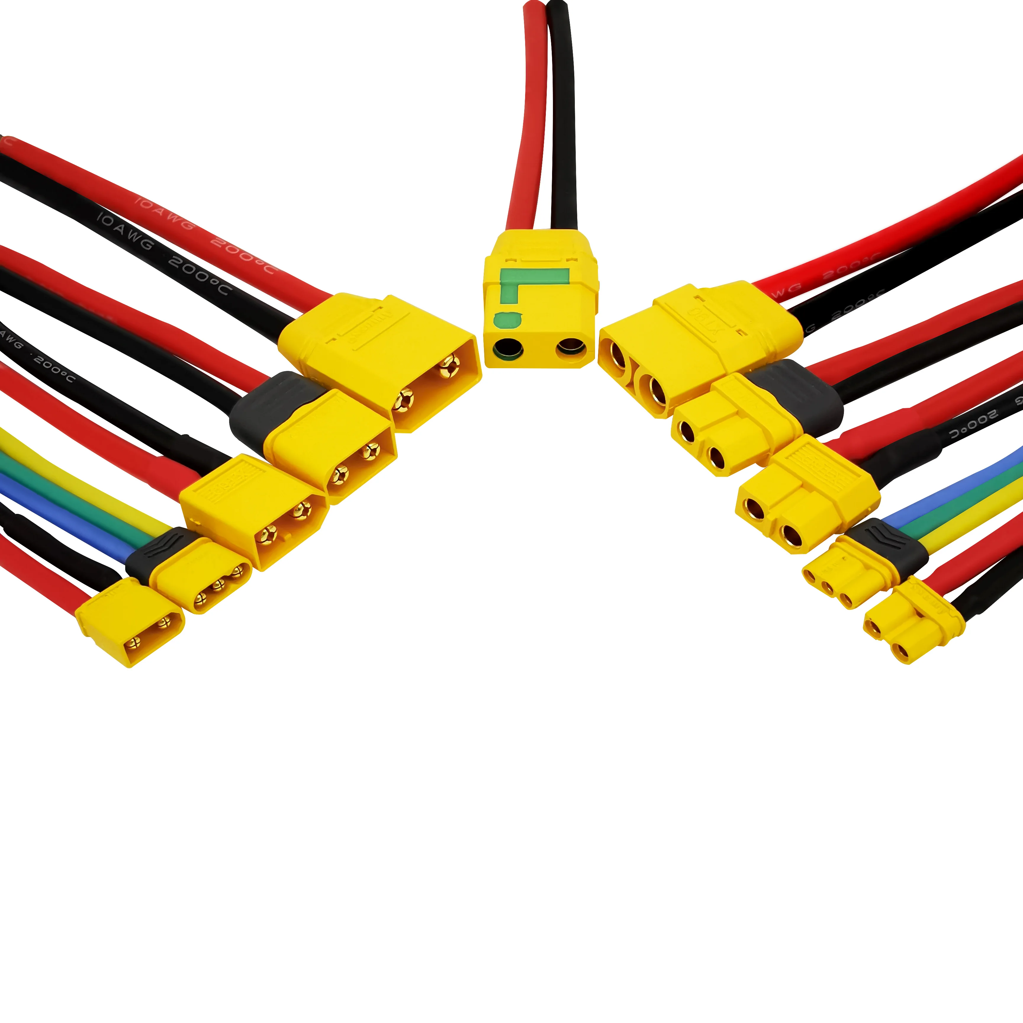 Оригинальный спот Amass XT30U XT60 XT60E XT60H XT90E XT90H XT90S-F MR30, кабельный разъем, мужской, женский, с 10 см силиконовым