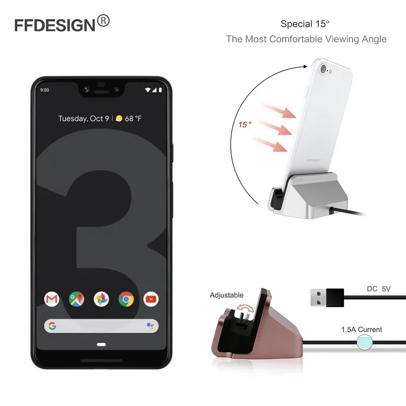 Зарядная док станция с USB кабелем для Google Pixel 3A XL 3 2 2XL 3XL|Зарядные устройства