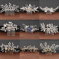 silver hair accessories bridal hair comb cheap hair clip pearl rhinestone wedding hair accessories