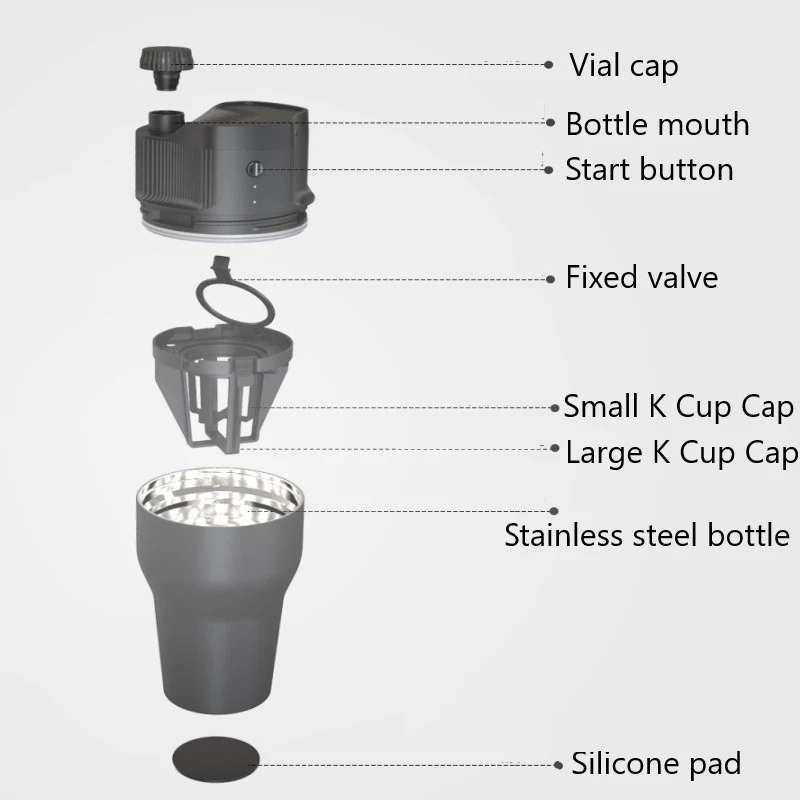 

USB Charging Adjustable Cycle Extraction Coffee Machine Mini Automatic Capsule Household Portable Outdoor Coffee Grinder 550ml