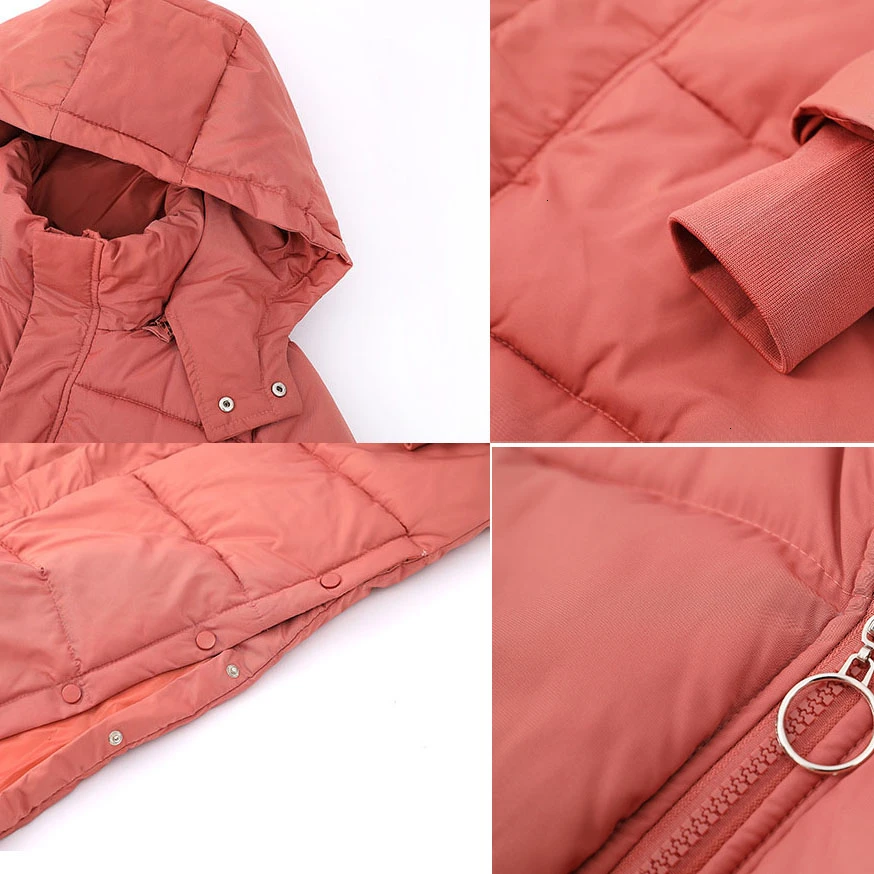 Женская длинная куртка на молнии повседневная Толстая Свободная с капюшоном