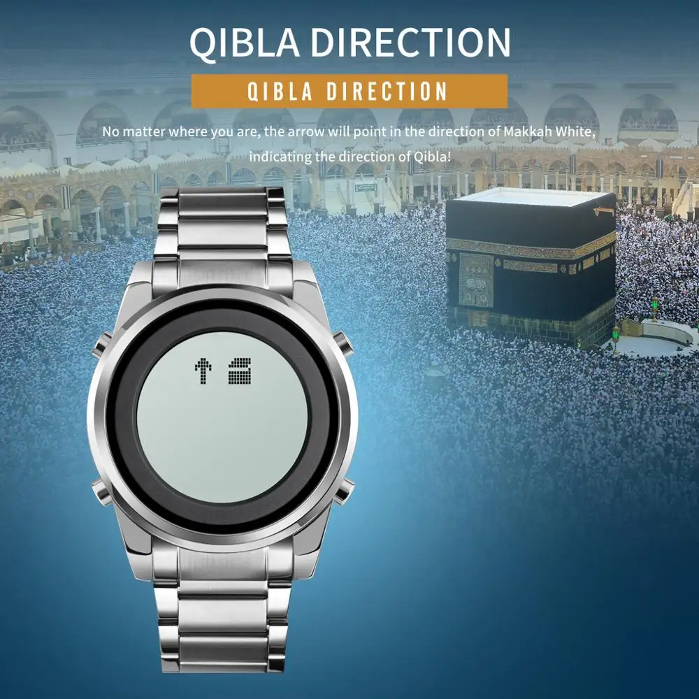 

Luxury Brand DIigtal Watch Led Light Electronic Wristwatch Fashion Men's Bracelet Qibla Watches SKMEI Clock Waterproof For Gift