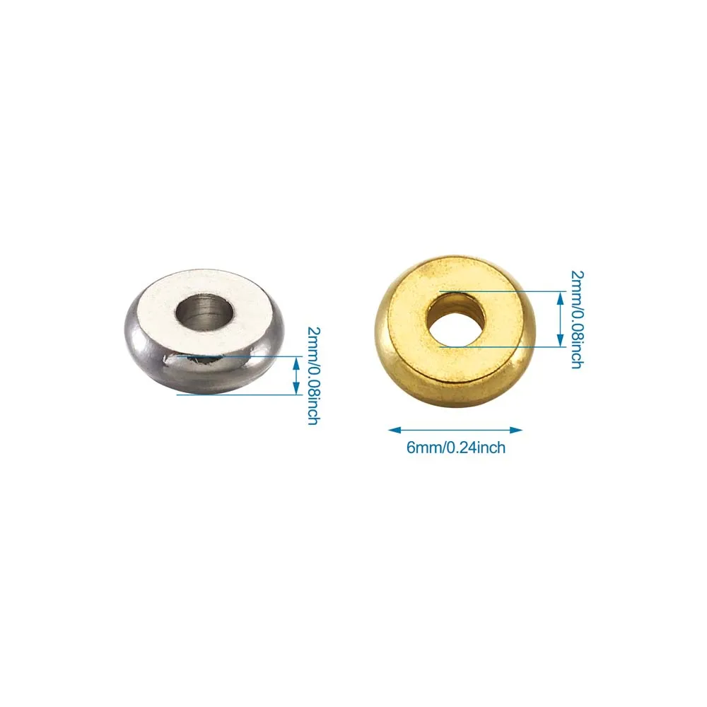 

320pcs/box 6mm Brass Flat Round Spacer Beads for racelet Necklace DIY Jewelry Findings