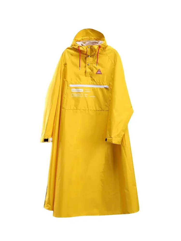 Длинный стильный женский дождевик полноразмерный ветрозащитный мотоциклетный