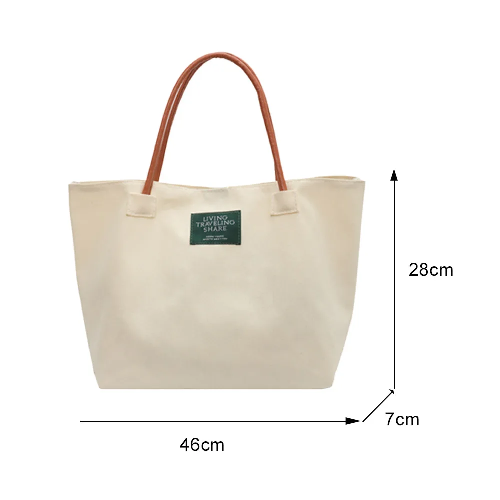 

Fashion Women Patchwork Canvas Shoulder Shopping Bag Vintage Ladies Large Capacity Tote Handbag