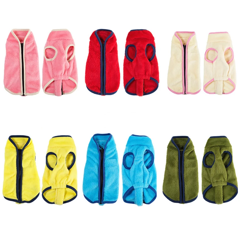 

Warm Flece Pet Vest Soft Dog Clothing High Neck Zipper Cat Sweater For Small Dogs Coat Winter Pet Jacket For Puppy Chihuahua 35