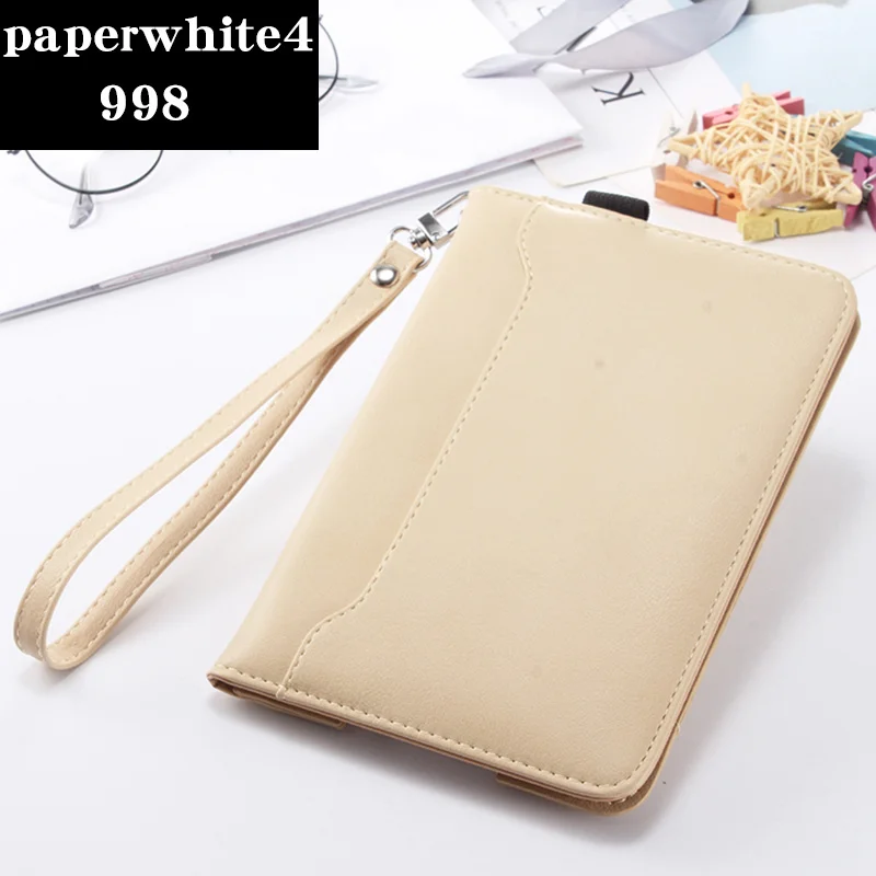 Бежевый Новинка Kindle Paperwhite 4 Чехол из искусственной кожи чехол сумка мягкая электронная книга Smart Cover для Amazon Kindle Paperwhite 4 чехол Coque - Цвет: Бежевый
