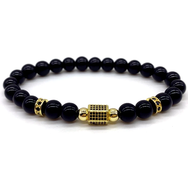 2020 винтажные технические классические мужские браслеты 8 мм с черными матовыми