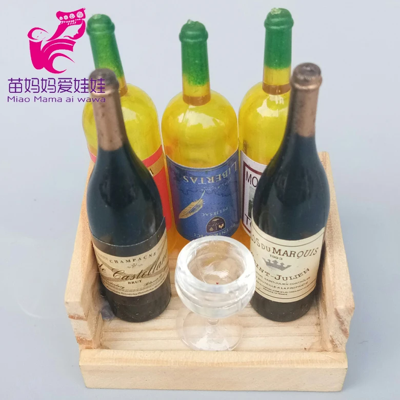 Мини-бутылка для вина, мини-бутылка для напитков для куклы Барби