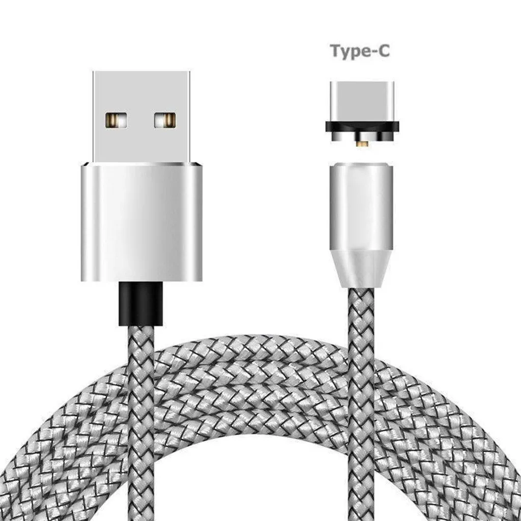 HIPERDEAL Type c зарядный кабель 2.4a Mirco USB нейлоновый Android Круглый Магнитный 1 м