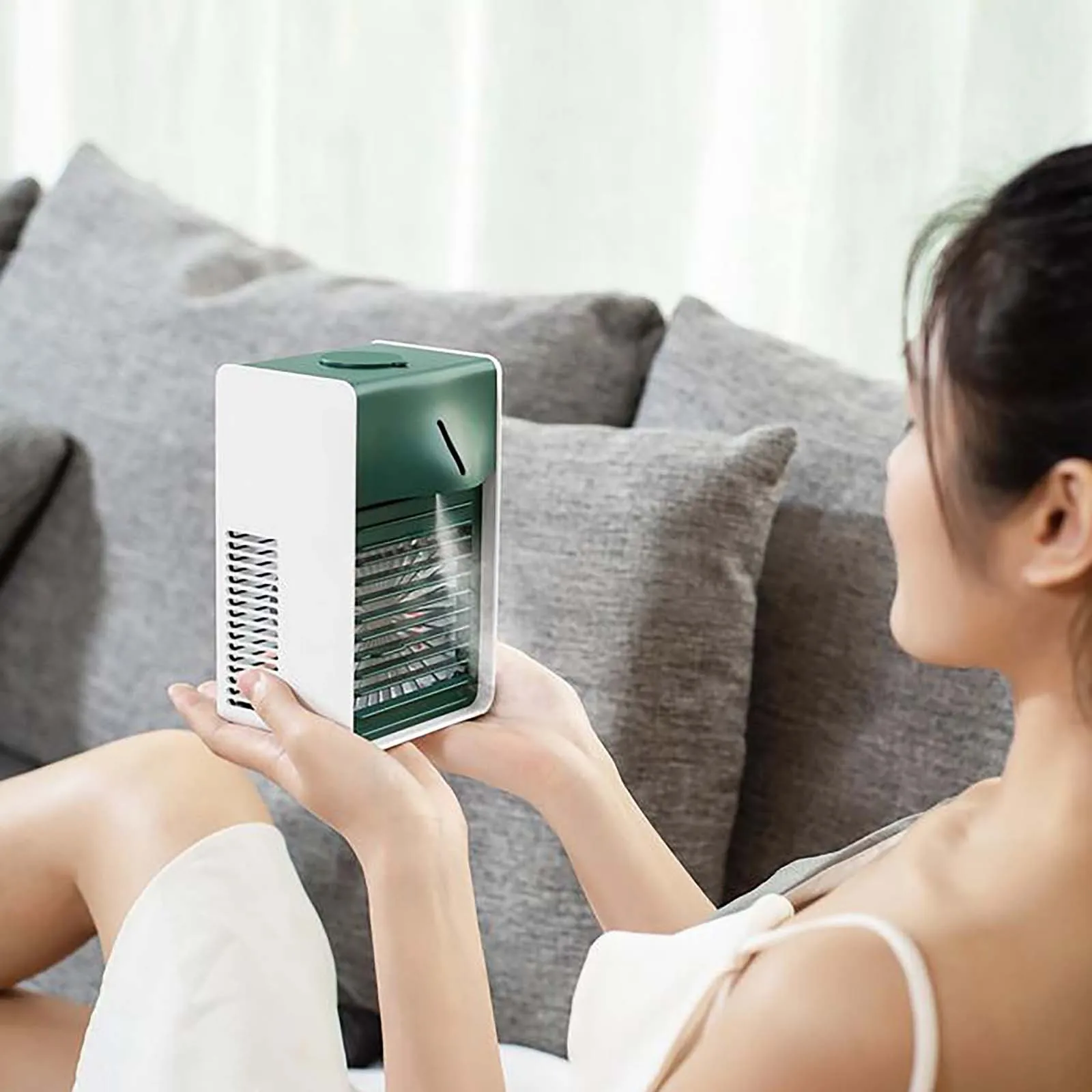 

Summer WaterCooled Fan Desktop Cooling Air Purifier Portable Air Condition Small USB Rechargeable Handheld Mini Fans