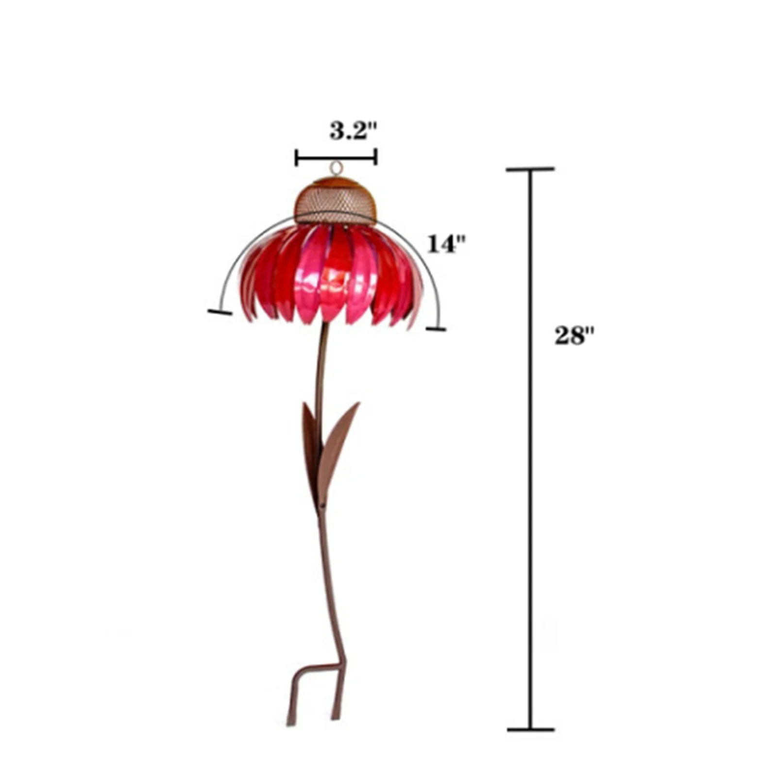 

Sensation Pink Coneflower Bird Feeder Standing Bird Feeder Outside Garden Art Metal Birdfeeder with Stand P7Ding