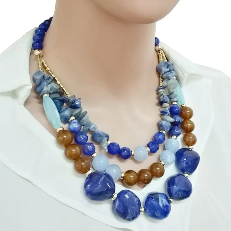 

Новое Женское Модные ручной работы из бисера ожерелье Бохо Очаровательное ожерелье серьги Винтажный стиль ювелирные изделия