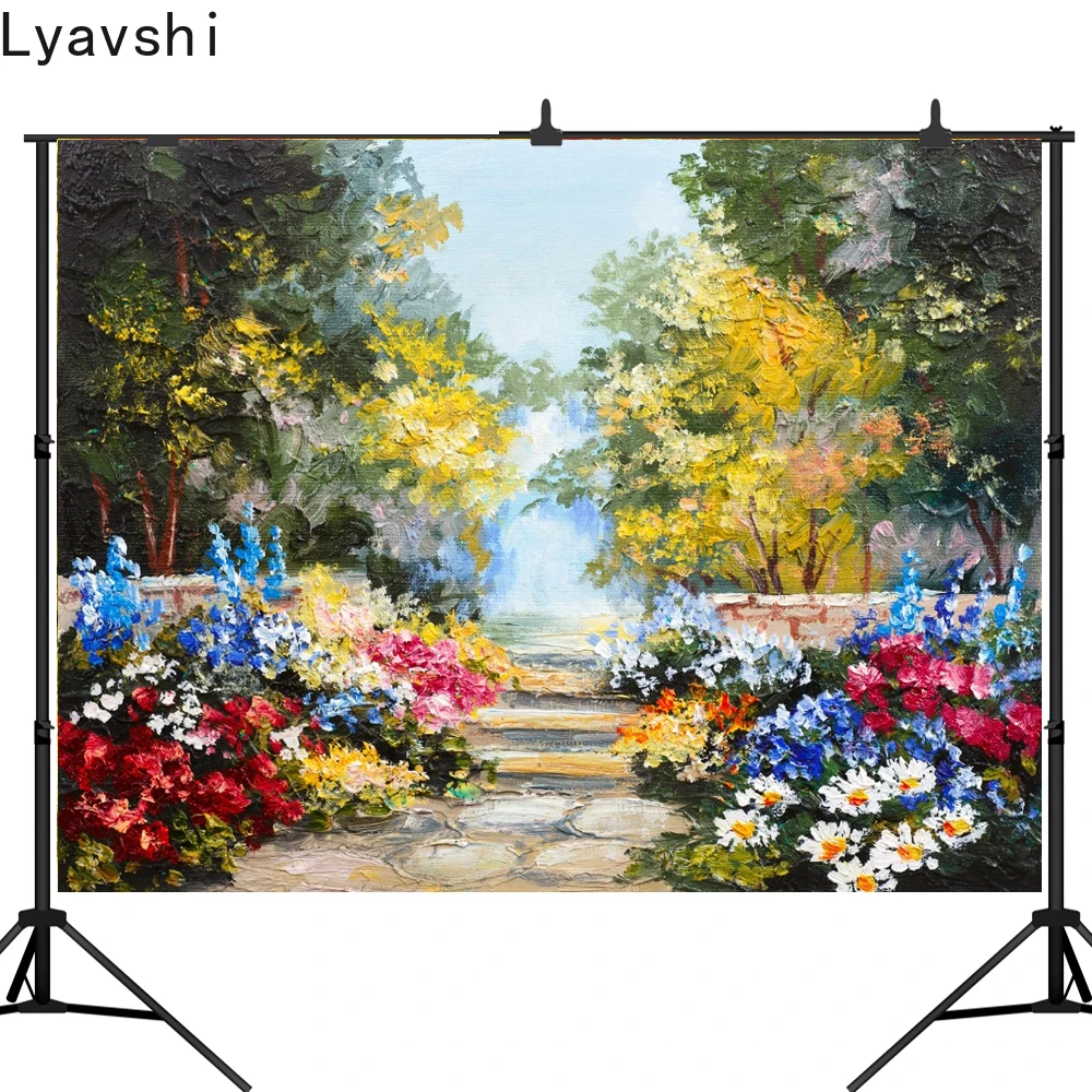 Фотофоны Lyavshi масляная живопись Садовый цветок весенний художественный