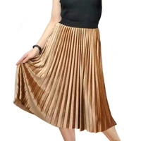 new winter autumn high waist skirt skinny female velvet skirt long pleated skirts women korean ladies harajuku vintage skirt
