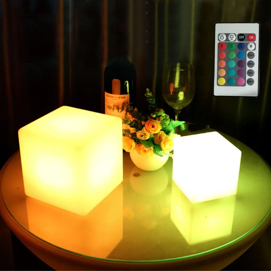 

Светодиодный ночник с регулируемой яркостью RGB 16 цветов классный кубик светильник s с пультом дистанционного управления на батарейках ламп...
