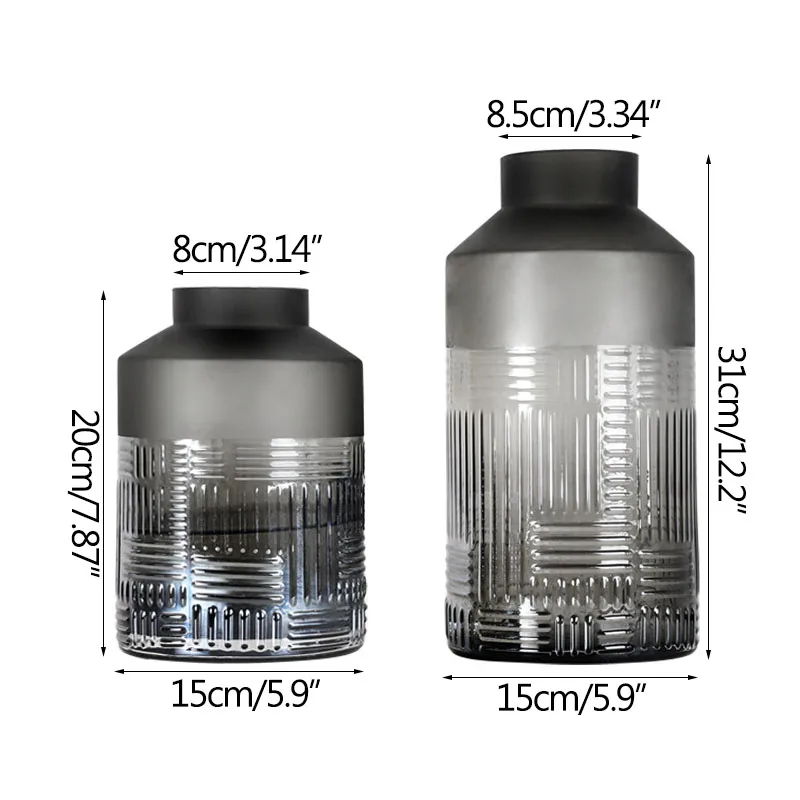 

Living Room Decoration Art Vase Retro Relief Carved Frosted Glass Vase Home Decoration Flower Arrangement Desk Display Vases