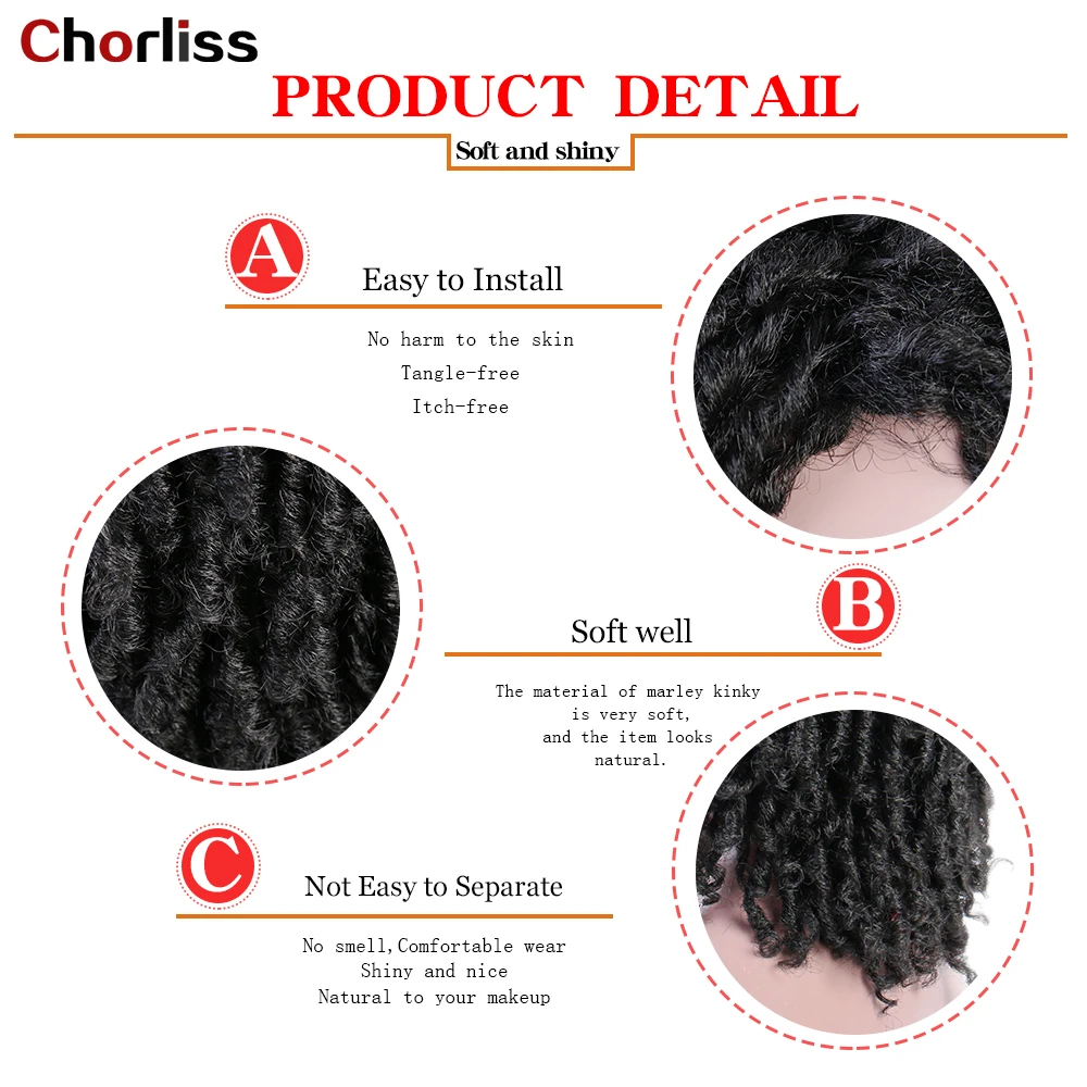 

Chorliss Twist 14 Inch Synthetic Wig Dreadlocks Braids Wig Extensions Afro Ombre Curly Wig High Temperature Fiber Hair For Women