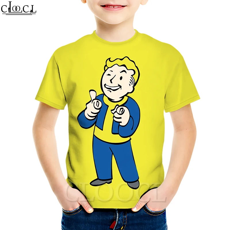 Детская одежда для видеоигр Fallout 4 футболка с 3D принтом милые футболки мальчиков и