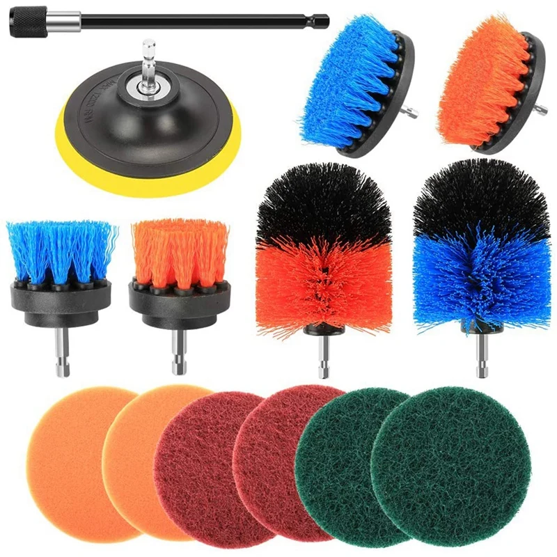 

New Brush Attachment Drill, 14-Piece Drill Brush Kit and All-Purpose Drill Brush Attachment for Cleaning, Bathroom-Kitchen
