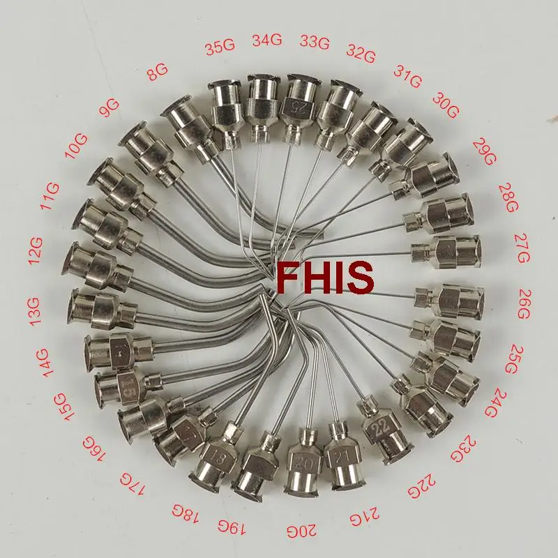 Металлические дозирующие иглы из нержавеющей стали под углом 45 градусов (23 г/24 г/25
