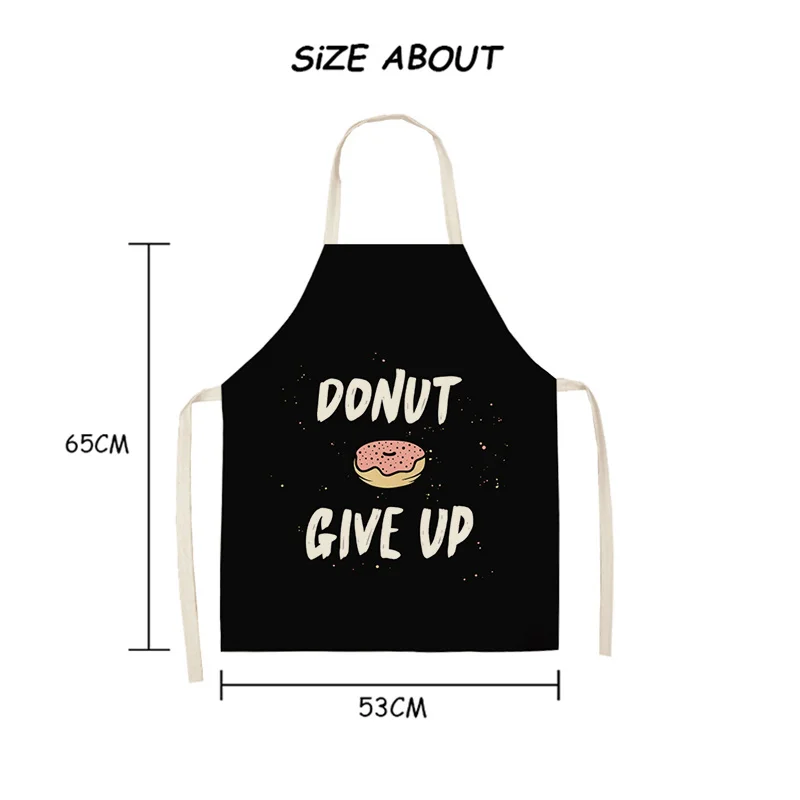 Фартук с буквами торт и алфавитом для женщин домашний Кухонный из хлопка льна 53*65