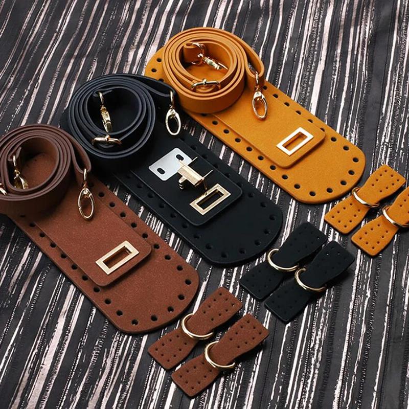 

7PCS Set Shoulder Strap Handmade Handbag Bag Set Leather Bag Bottoms Cover With Hardware Accessories For DIY Handbag