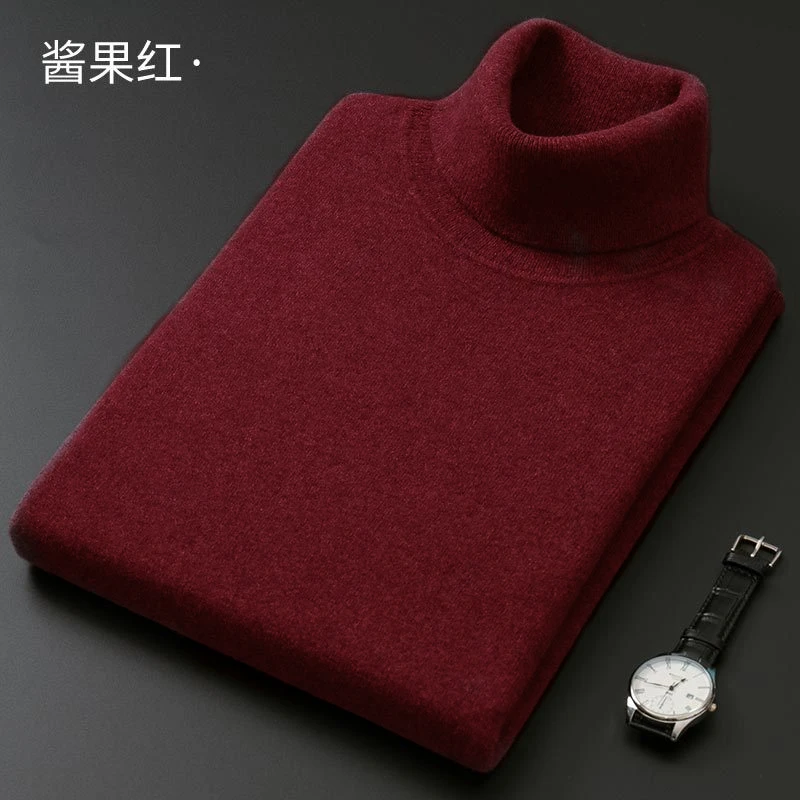 cashmere and cotton blend turtleneck mens pullover 2021 autumn and winter soft and warm bottoming pullover knitted sweater free global shipping