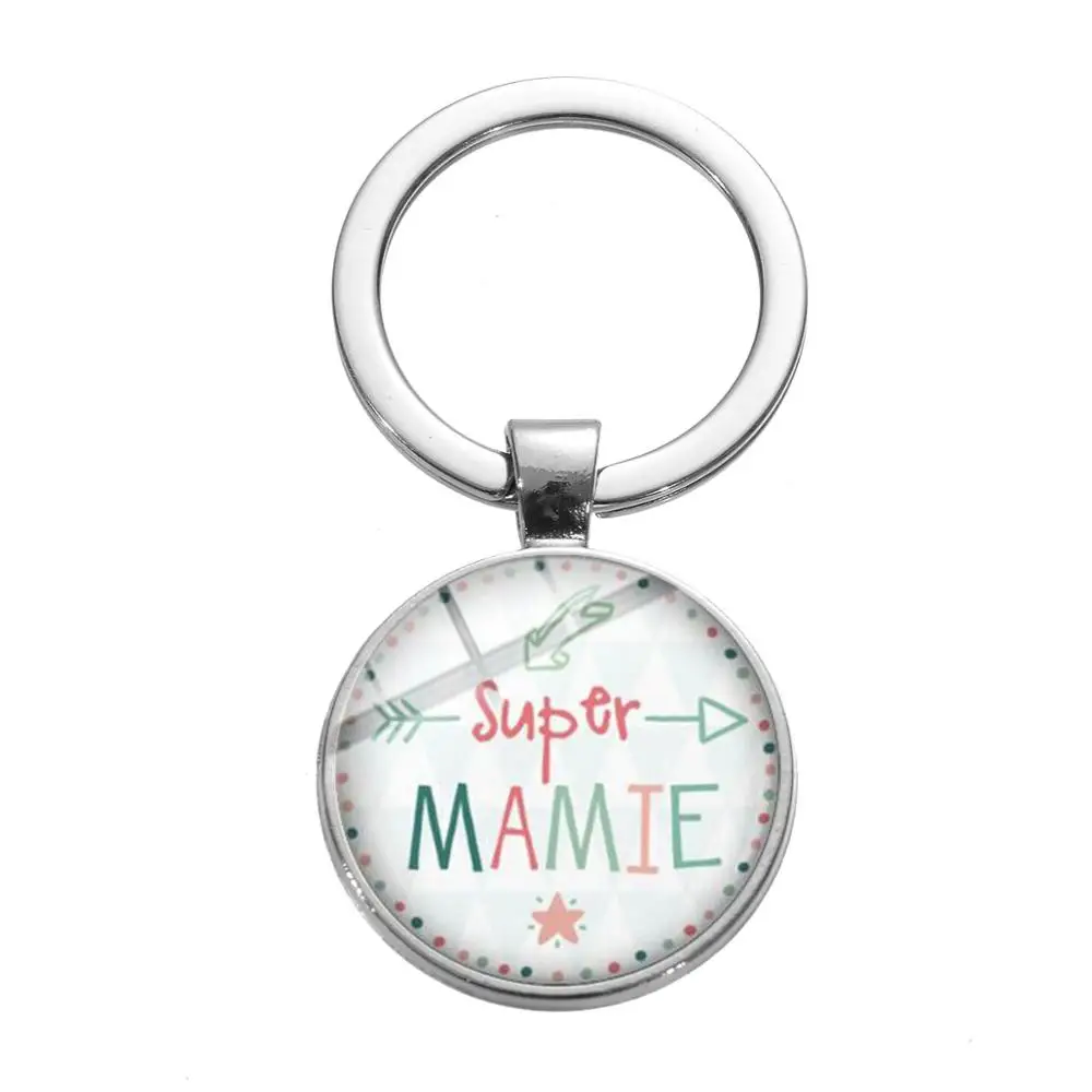 Style 15 SONGDA Super Mamie Super Papy брелок посеребренный стеклянный кабошон ручной работы брелок для родителей лучшие подарки для бабушек и дедушек - Цвет: Style 15