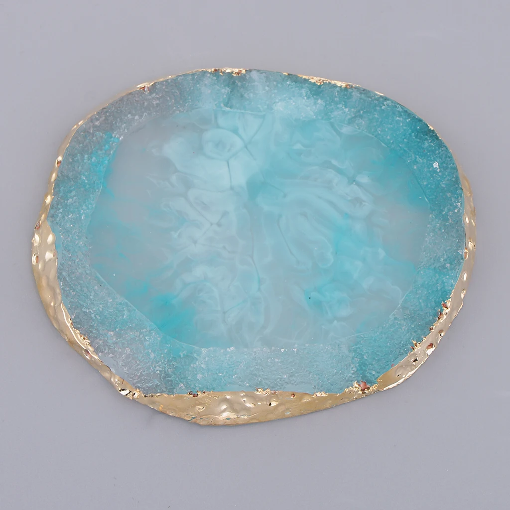 

Resin Imitation Agate Nail Art Palette Drink Coaster Cup Mat Decors