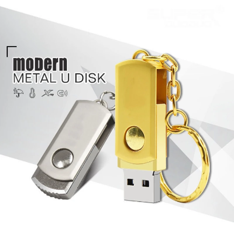 hot Metal Rotary 2.0 Keychain Memory Card 4GB 8GB 16GB 32GB 64GB thumb shape flash drive can be customized LOGO Free Shipping