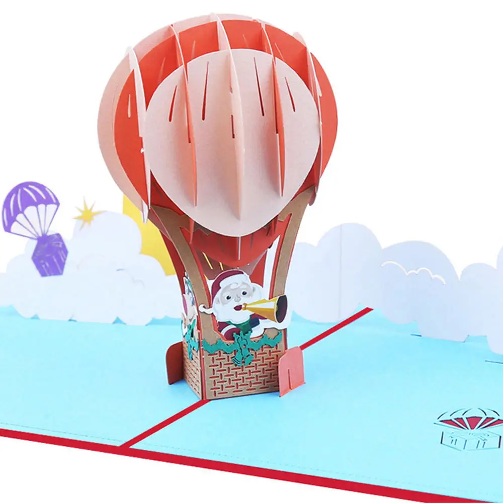 

2pcs 3D Stereo Christmas Bell TREE Handmade Greeting Card Hollow Greeting Card Christmas Decor Blessing Card