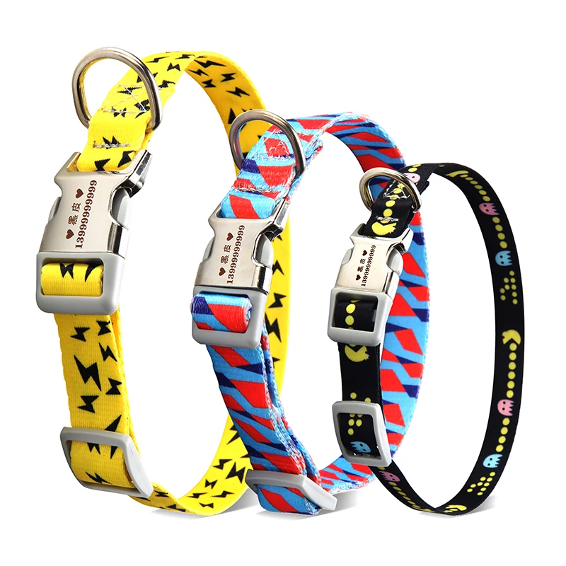 

Индивидуальный воротник для домашних животных, маленький средний собачий ошейник с поводком, поводок, бесплатная доставка, ошейники для со...