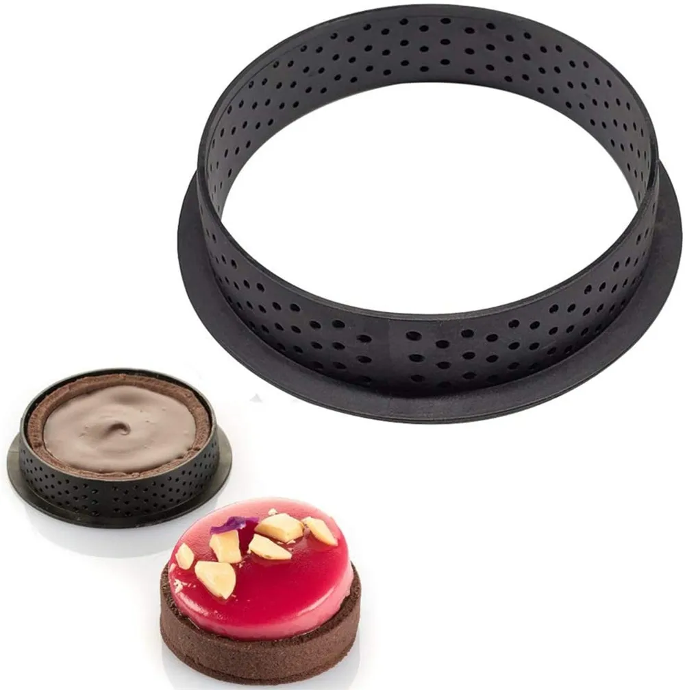 

20/10/5/1pcs Perforated Tart Cake Ring Mousse Dessert Circle Plastic Molds Kitchen Fruit Cookies Pastry Decoration Cutting Tools
