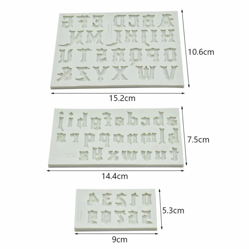 Готические буквенно цифровые силиконовые формы в верхнем и Нижнем корпусе