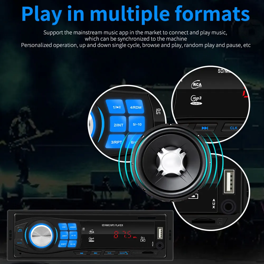 Автомагнитола 1Din MP3 плеер для приборной панели Авторадио головное устройство