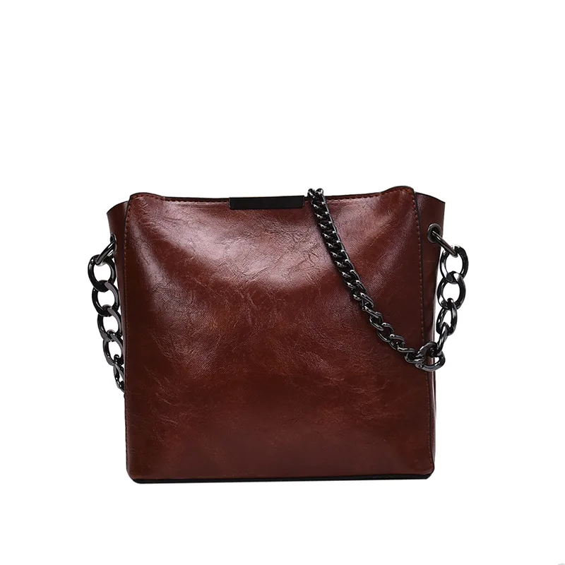 

Vintage PU Leather Bucket Bags for Women 2021 Trending Designer Crossbody Shoulder Handbags Women's Simple Style Hand Bag