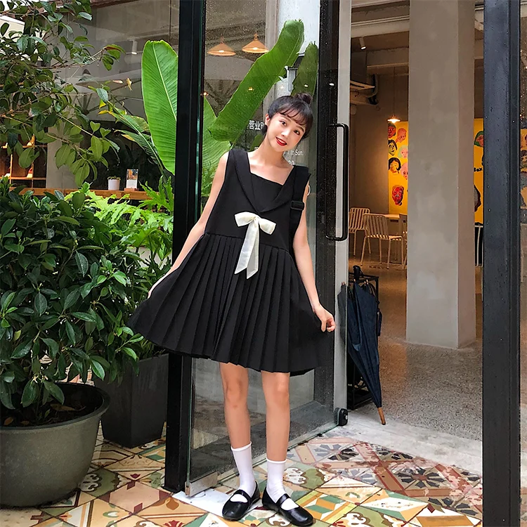 Корейский стиль преппи сладкий красота платье женщина Радуга плед матросский