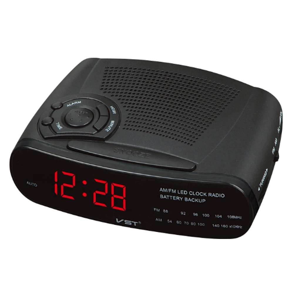 

New Digital Display Alarm Clock Radio AM / FM LED with Snooze Battery Backup Function 64.0 -108.0M EU Plug