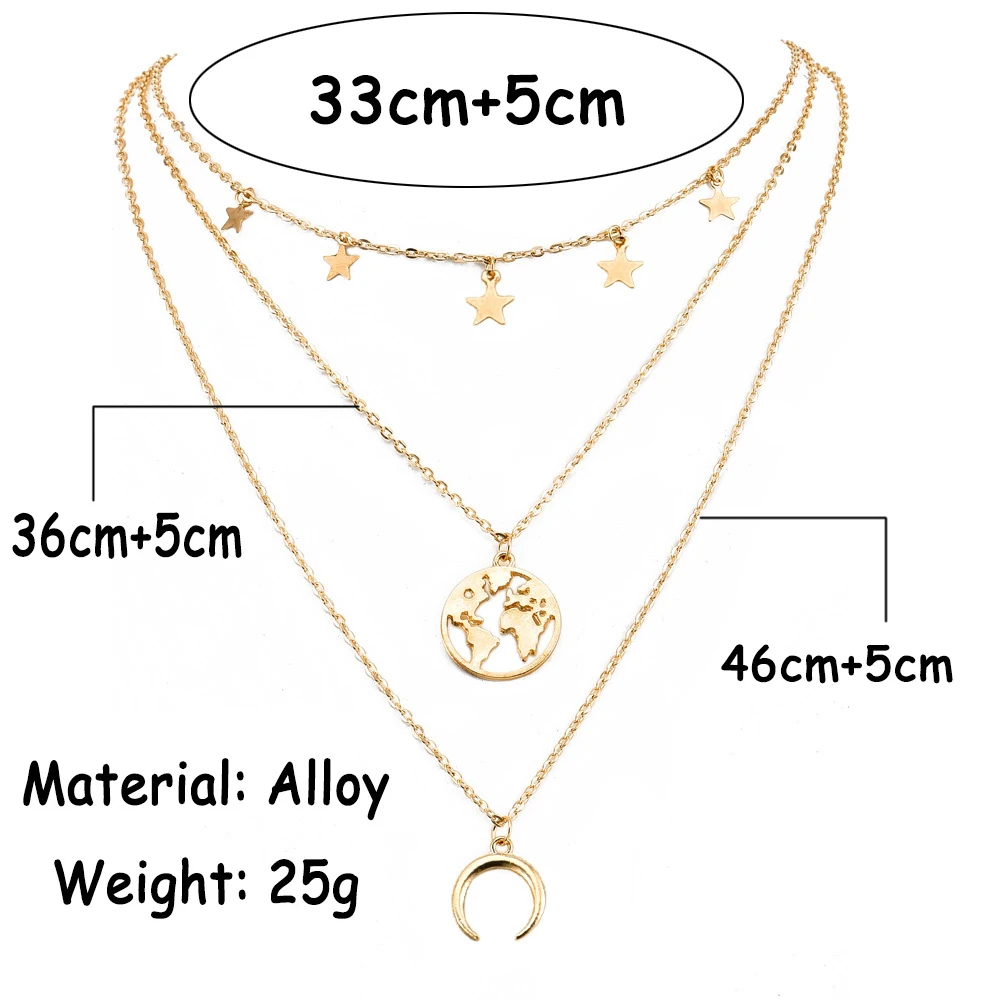 2020 винтажные золотые ожерелья в стиле бохо для женщин звезда луна полые цветы