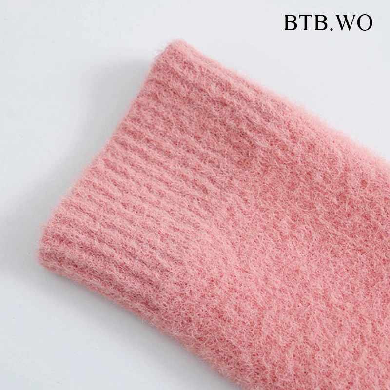 

BTB.WO Za Sweater Women 2021 O Neck Knitted Cardigan Sweater Vintage Long Sleeve Sweater Female Sueter Mujer