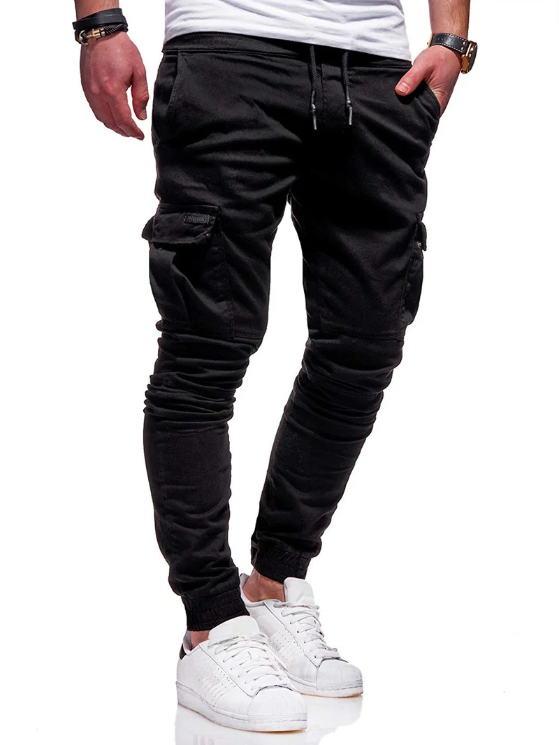 

Autumn Men Pants Hip Hop Harem Joggers Pants New Fashion Male Trousers Mens Joggers Solid Multi-pocket Pants Sweatpants M-3XL