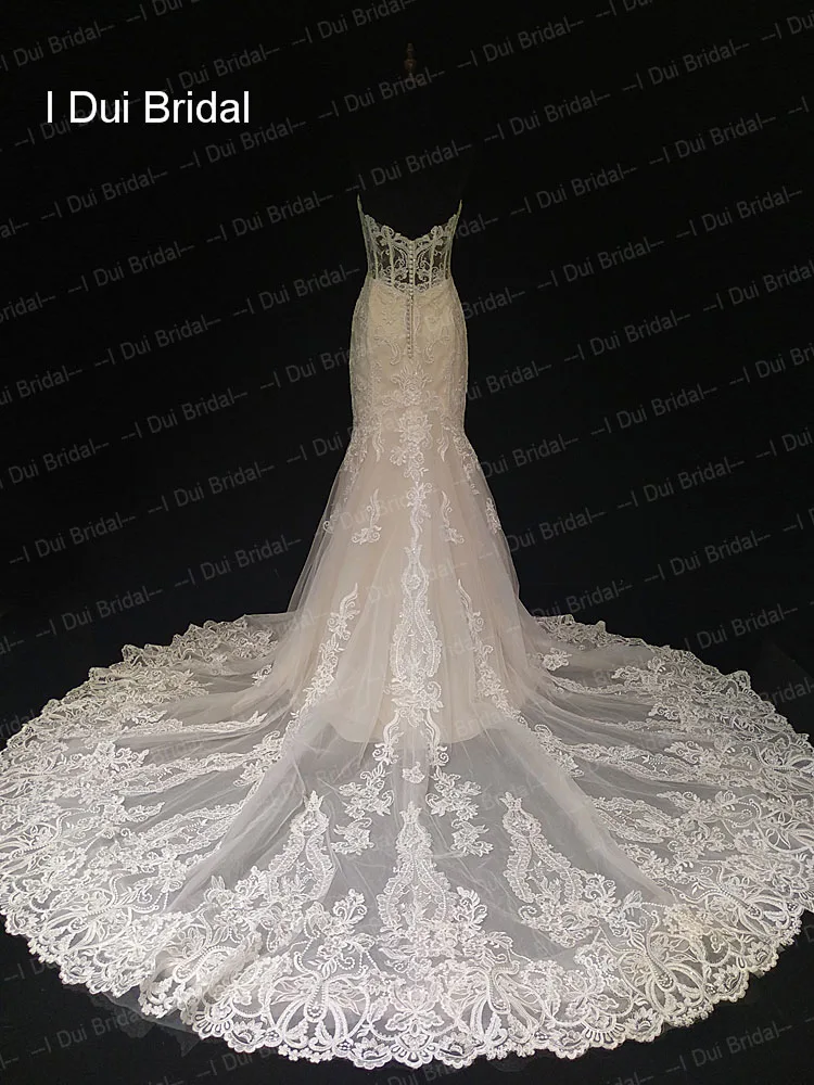 Sweetheart Mermaid Wedding Dress Lace Appliqued High Quality Bridal Gown