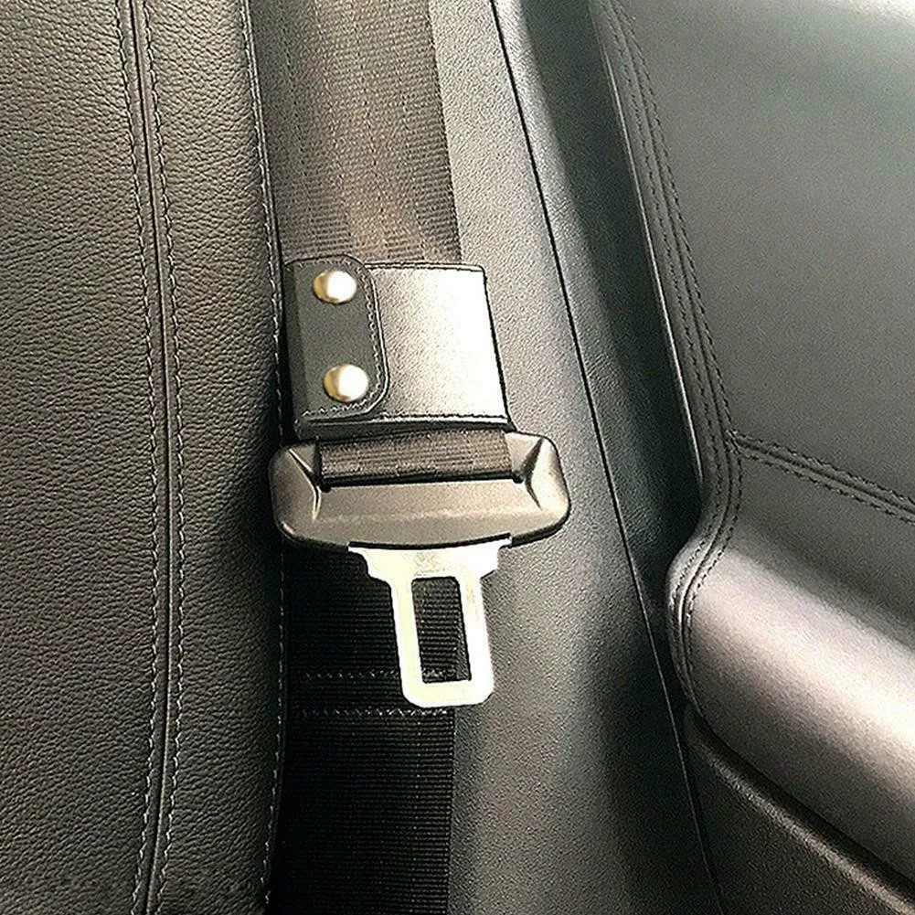 

Replacement Seat Belt Adjuster Shoulder Neck Strap Universal 2Pcs Kit Black