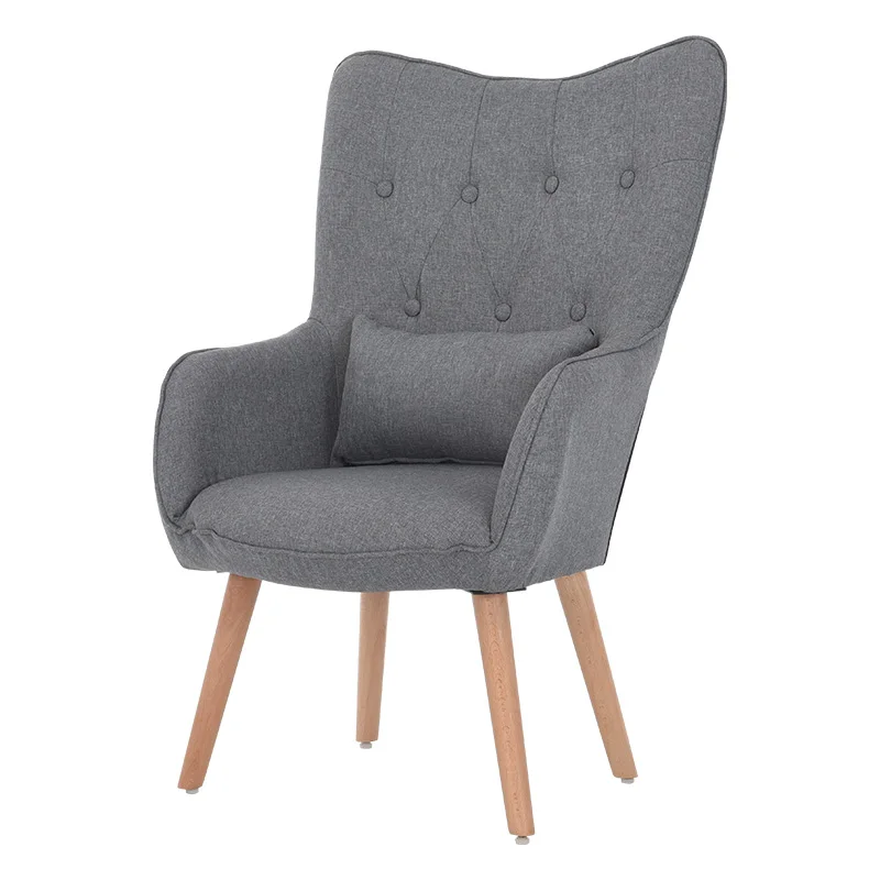 Современное кресло среднего века диван стул ножки деревянная льняная обивка